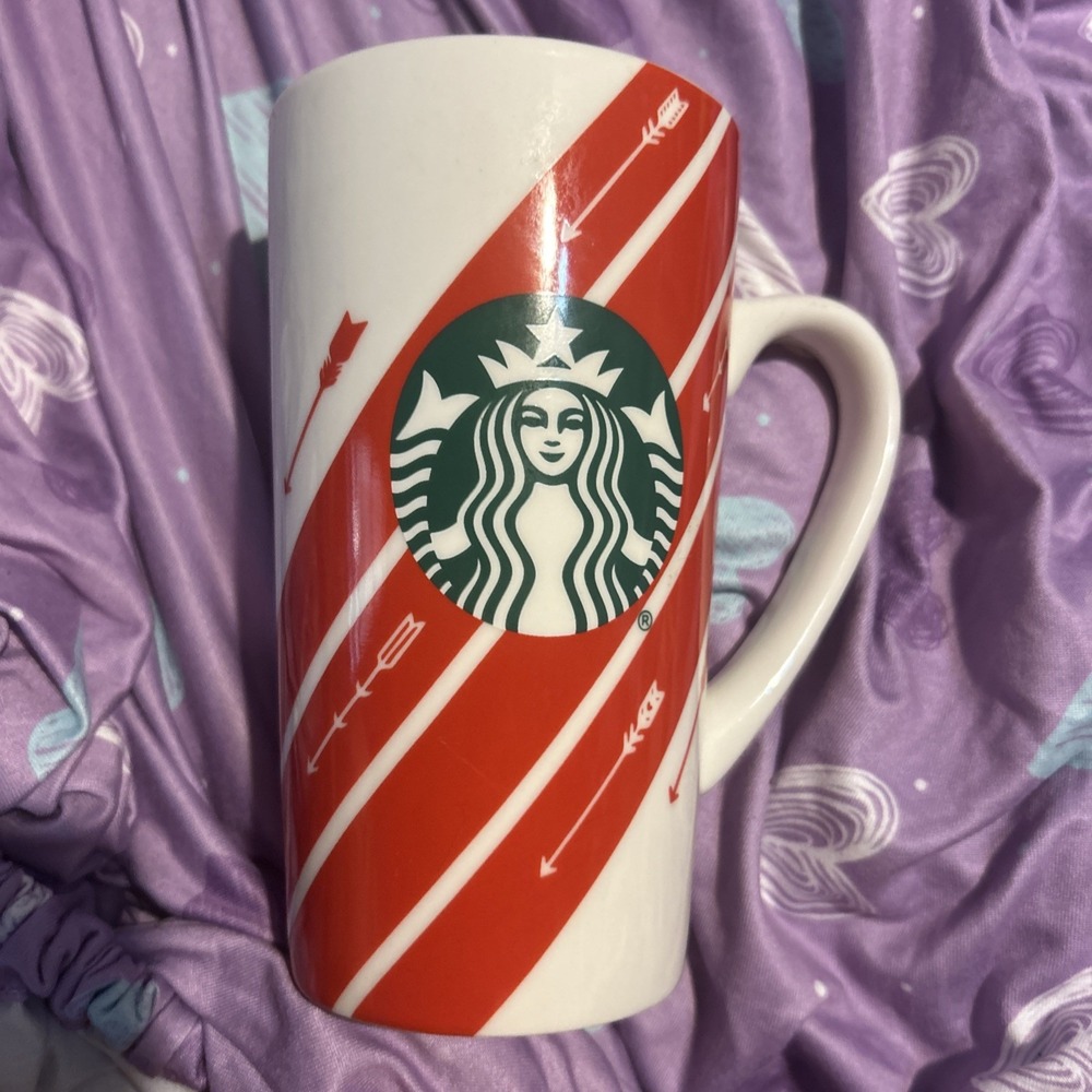 Starbucks White & Red Arrows Stripes 16 oz. Tall Coffee Mug 2020 Classic Logo